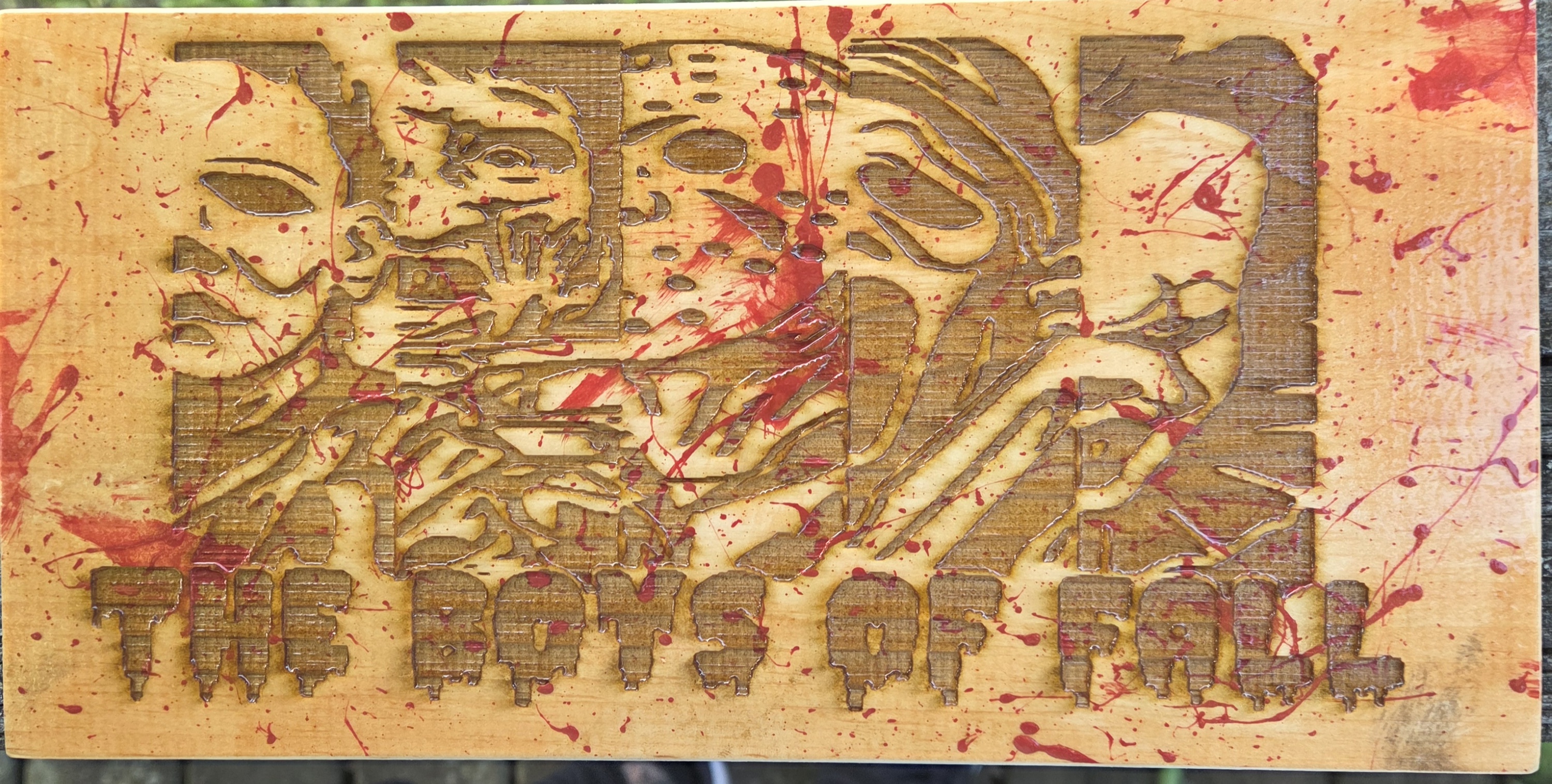 Wood engraving: Fall Boys