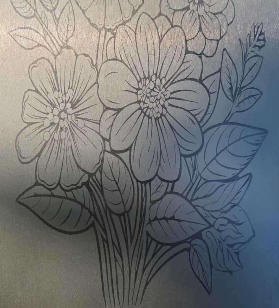 Metal etching: Flowers
