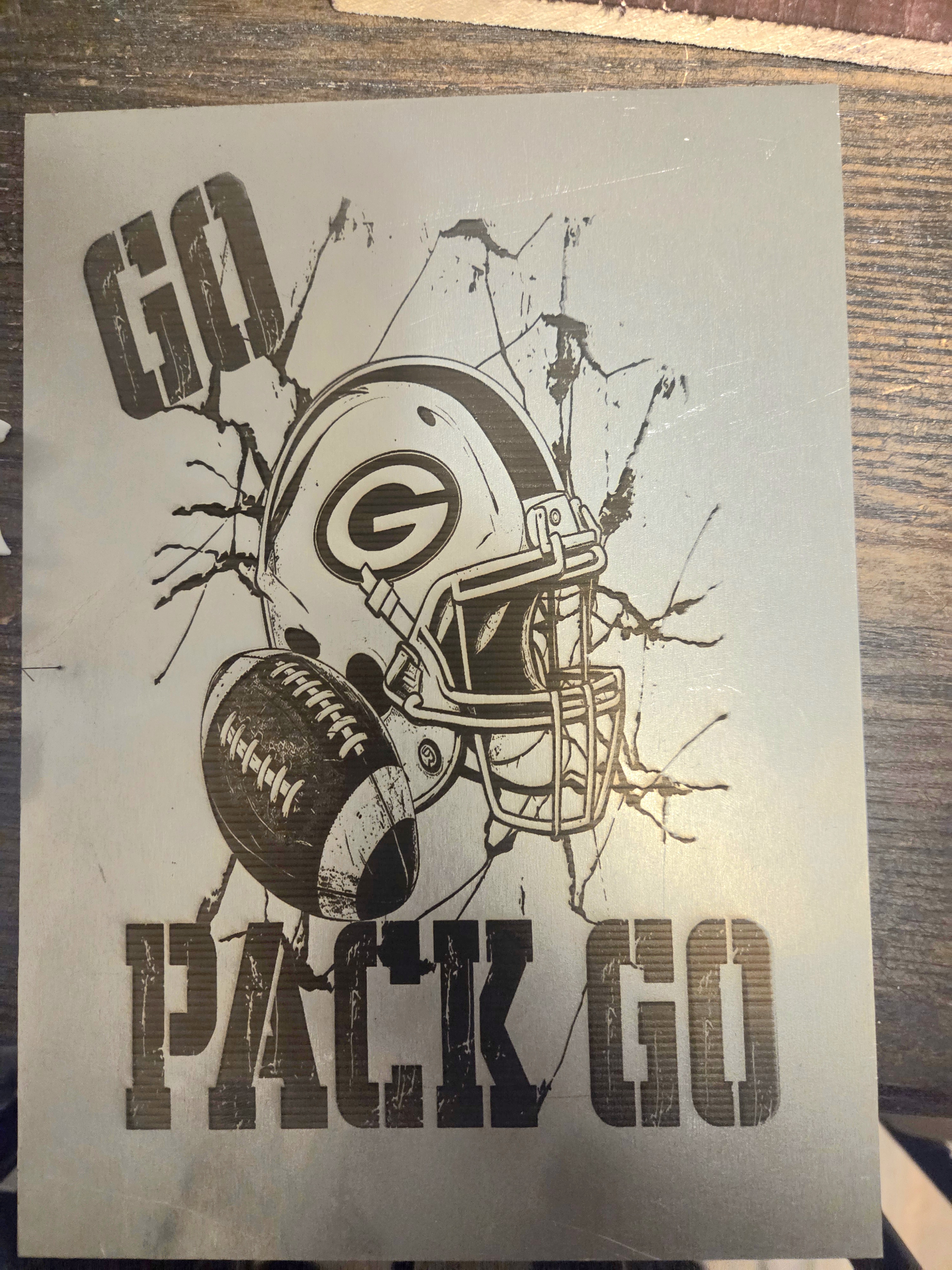 Metal etching: Go Pack Go
